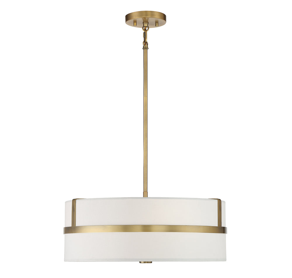 Meridian - Four Light Pendant - Natural Brass- Union Lighting Luminaires Decor