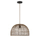 Meridian - One Light Pendant - Dark Rattan with a Dark Brown Socket- Union Lighting Luminaires Decor
