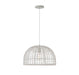 Meridian - One Light Pendant - White Rattan with a White Socket- Union Lighting Luminaires Decor