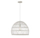 Meridian - One Light Pendant - White Rattan with a White Socket- Union Lighting Luminaires Decor