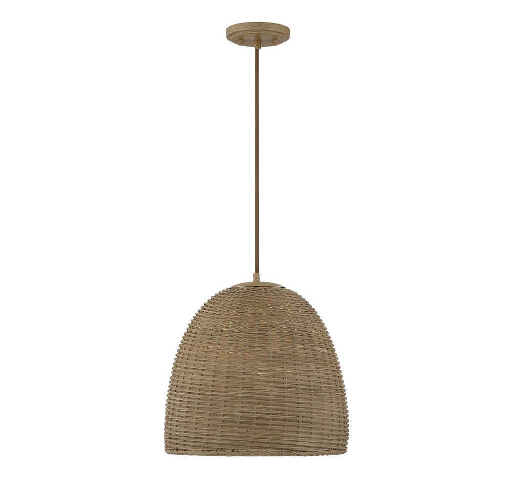 Meridian - One Light Pendant - Natural Wicker- Union Lighting Luminaires Decor