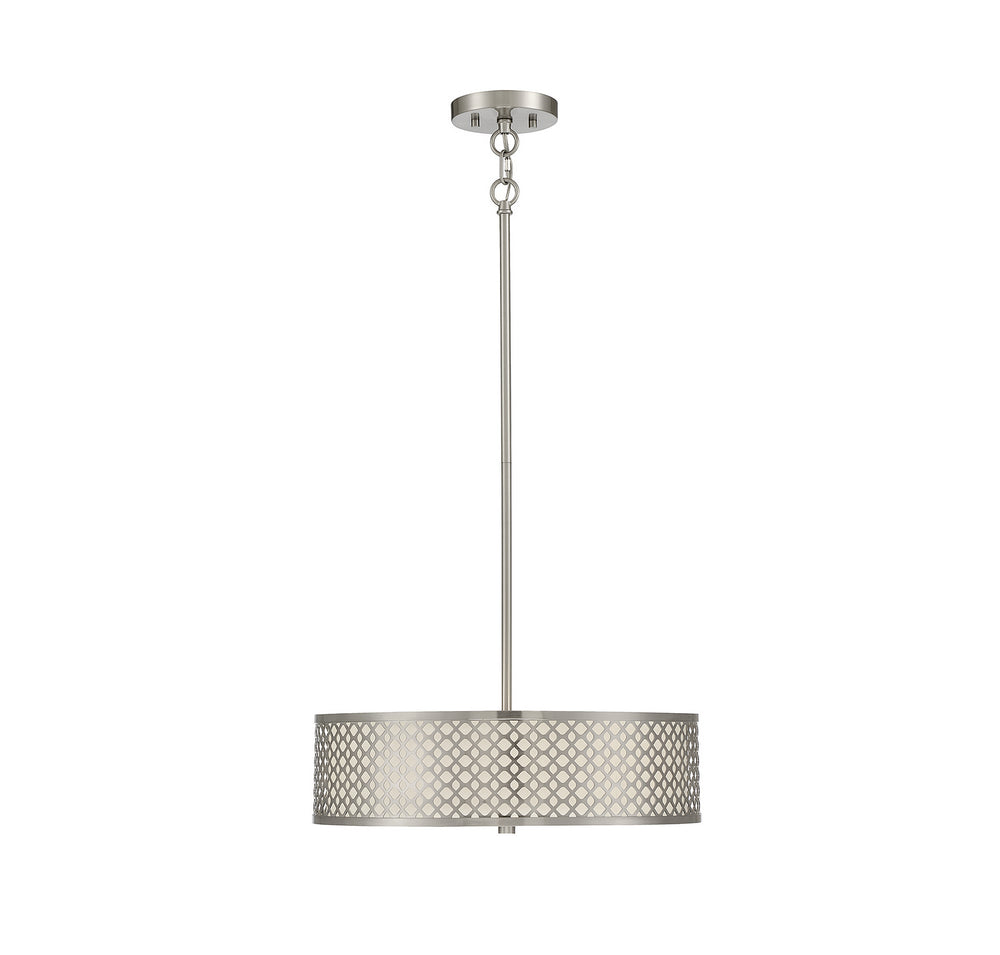 Meridian - Three Light Pendant - Brushed Nickel- Union Lighting Luminaires Decor