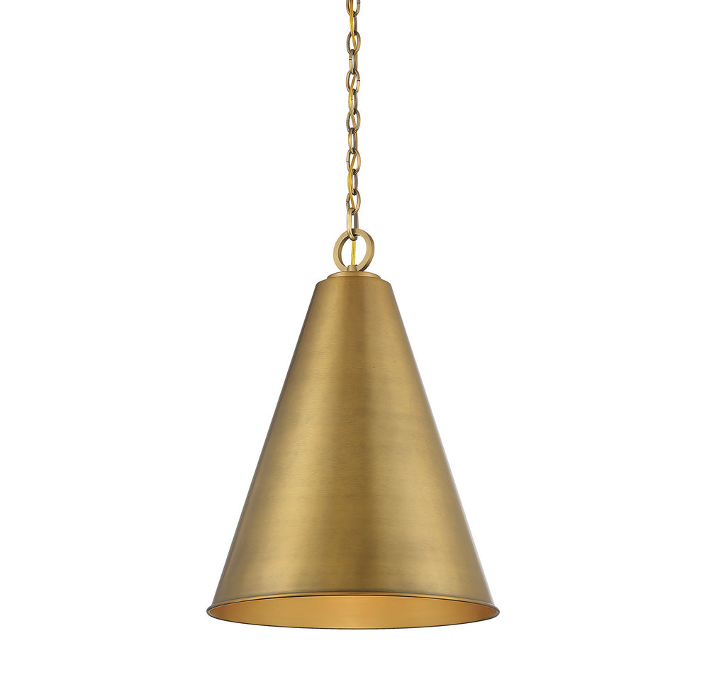 Meridian - One Light Pendant - Natural Brass- Union Lighting Luminaires Decor