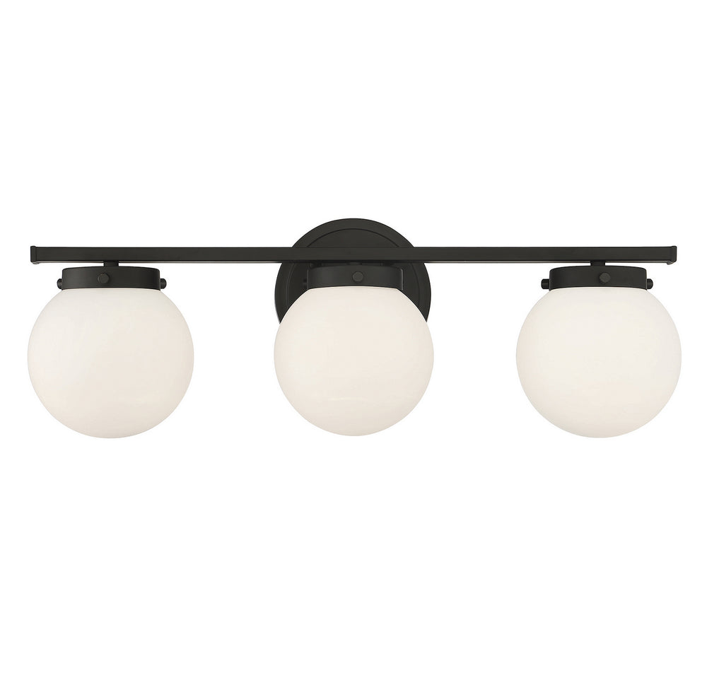 Meridian - Three Light Bathroom Vanity Light - Matte Black- Union Lighting Luminaires Decor