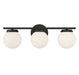 Meridian - Three Light Bathroom Vanity Light - Matte Black- Union Lighting Luminaires Decor