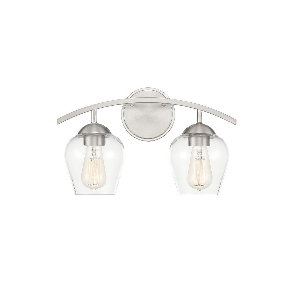 Meridian - Two Light Bathroom Vanity Light - Mbath - Brushed Nickel- Union Lighting Luminaires Decor