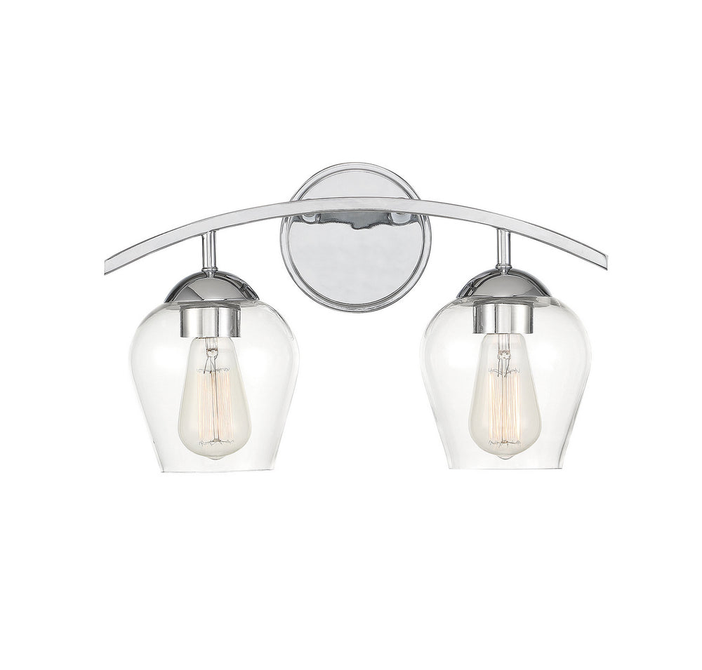 Meridian - Two Light Bathroom Vanity Light - Mbath - Chrome- Union Lighting Luminaires Decor