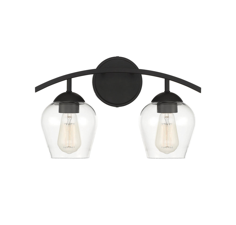 Meridian - Two Light Bathroom Vanity Light - Mbath - Matte Black- Union Lighting Luminaires Decor