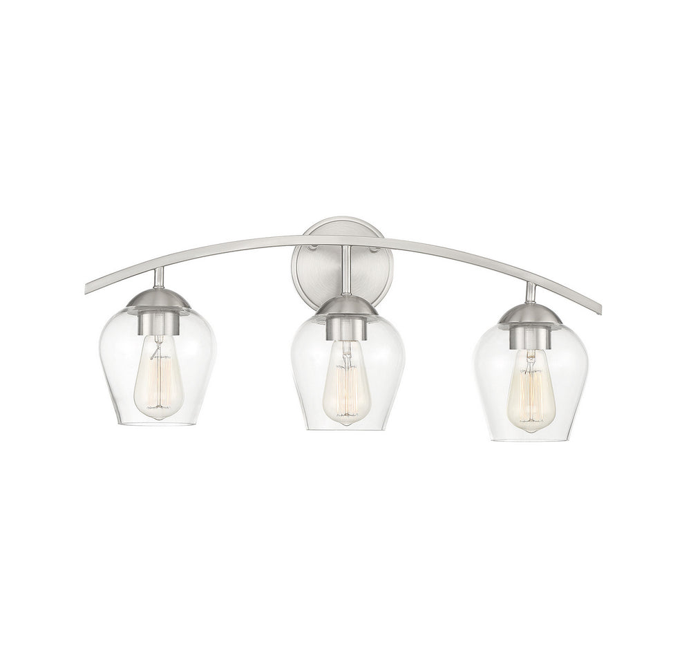 Meridian - Three Light Bathroom Vanity Light - Mbath - Brushed Nickel- Union Lighting Luminaires Decor