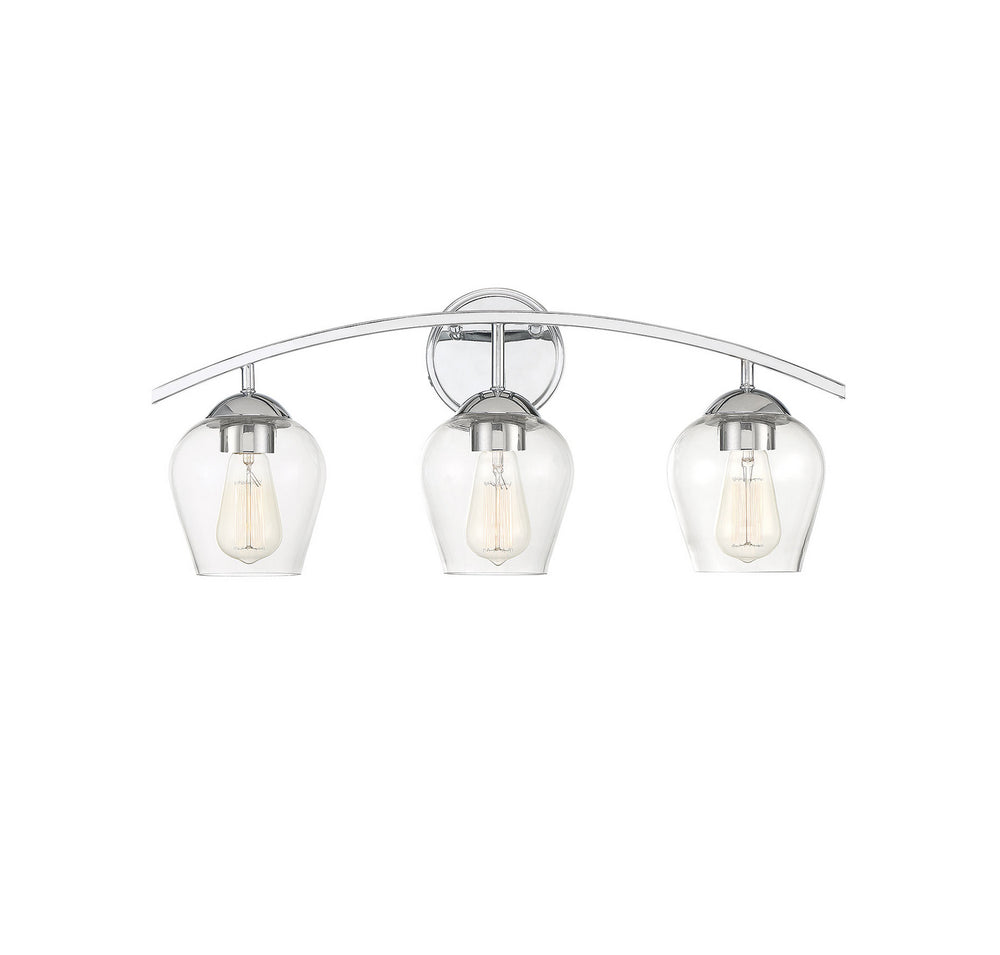 Meridian - Three Light Bathroom Vanity Light - Mbath - Chrome- Union Lighting Luminaires Decor
