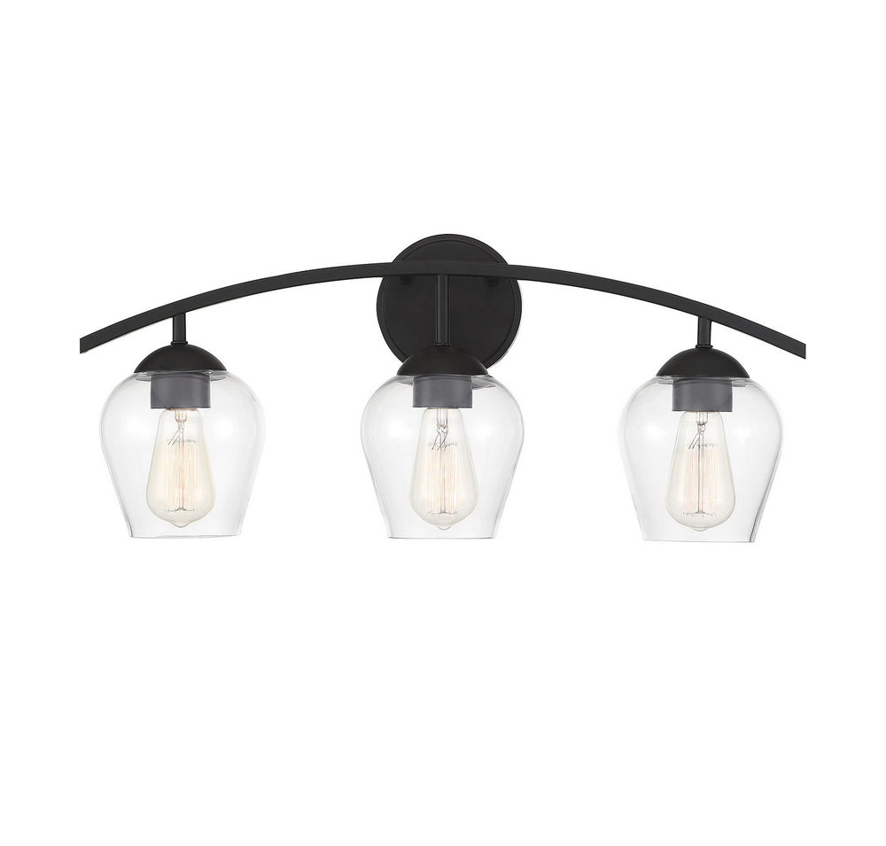 Meridian - Three Light Bathroom Vanity Light - Mbath - Matte Black- Union Lighting Luminaires Decor