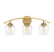 Meridian - Three Light Bathroom Vanity Light - Mbath - Natural Brass- Union Lighting Luminaires Decor