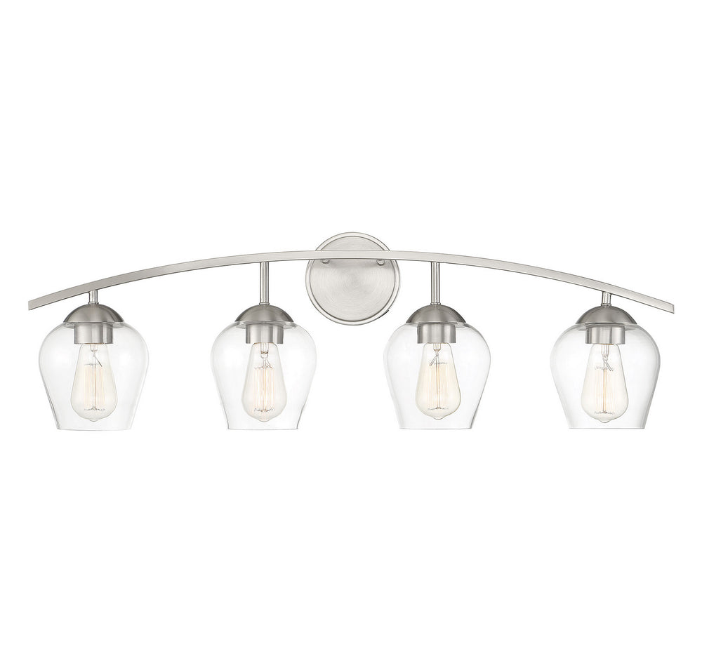 Meridian - Four Light Bathroom Vanity Light - Mbath - Brushed Nickel- Union Lighting Luminaires Decor