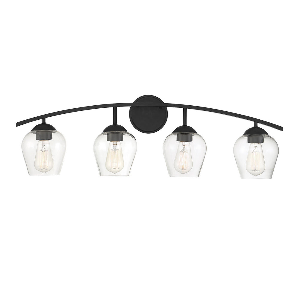 Meridian - Four Light Bathroom Vanity Light - Mbath - Matte Black- Union Lighting Luminaires Decor
