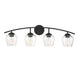 Meridian - Four Light Bathroom Vanity Light - Mbath - Matte Black- Union Lighting Luminaires Decor