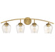 Meridian - Four Light Bathroom Vanity Light - Mbath - Natural Brass- Union Lighting Luminaires Decor