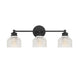 Meridian - Three Light Bathroom Vanity Light - Mbath - Matte Black- Union Lighting Luminaires Decor