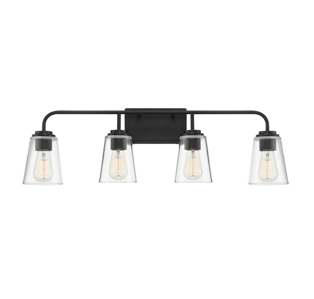 Meridian - Four Light Bathroom Vanity Light - Mbath - Matte Black- Union Lighting Luminaires Decor