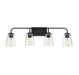 Meridian - Four Light Bathroom Vanity Light - Mbath - Matte Black- Union Lighting Luminaires Decor