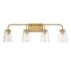 Meridian - Four Light Bathroom Vanity Light - Mbath - Natural Brass- Union Lighting Luminaires Decor
