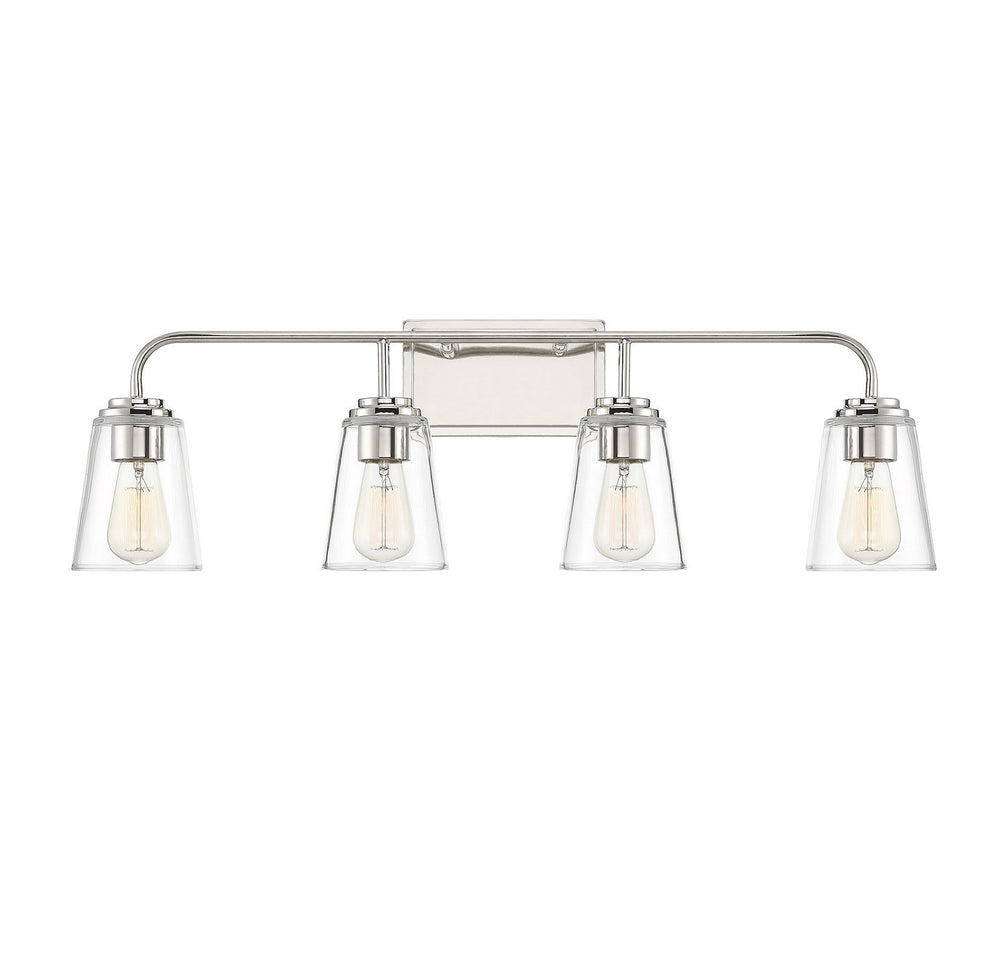 Meridian - Four Light Bathroom Vanity Light - Mbath - Polished Nickel- Union Lighting Luminaires Decor
