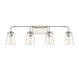 Meridian - Four Light Bathroom Vanity Light - Mbath - Polished Nickel- Union Lighting Luminaires Decor