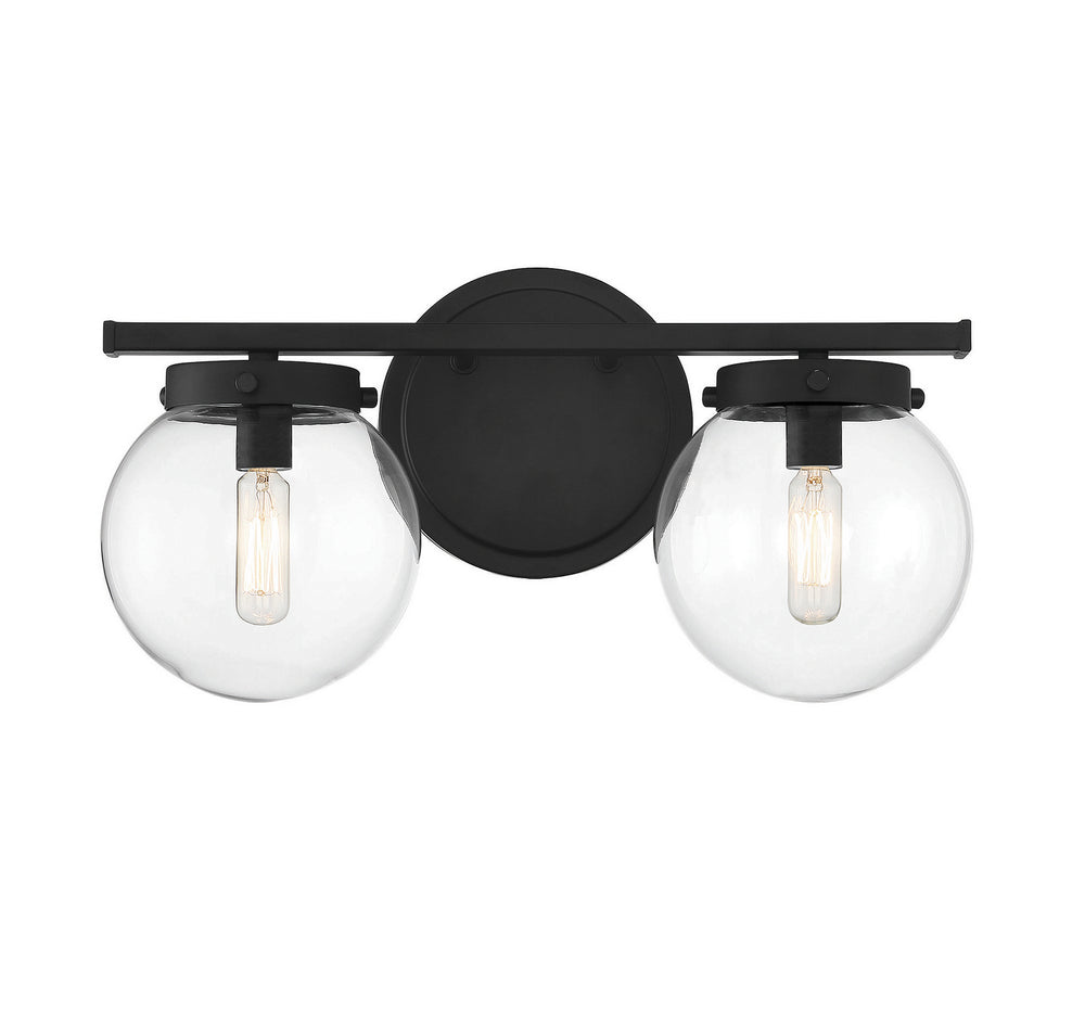 Meridian - Two Light Bathroom Vanity Light - Matte Black- Union Lighting Luminaires Decor