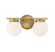 Meridian - Two Light Bathroom Vanity Light - Natural Brass- Union Lighting Luminaires Decor