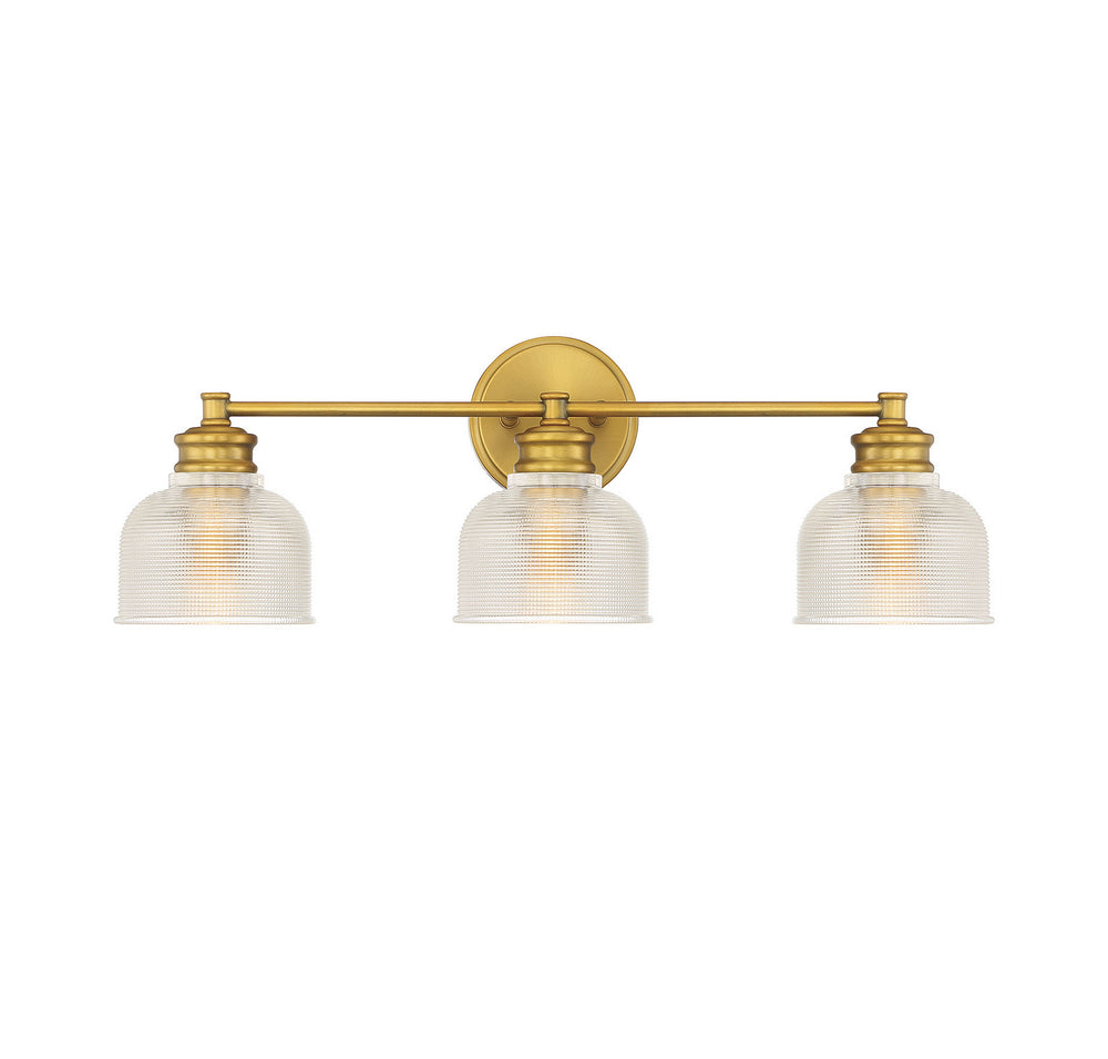 Meridian - Three Light Bathroom Vanity Light - Mbath - Natural Brass- Union Lighting Luminaires Decor