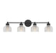 Meridian - Four Light Bathroom Vanity Light - Mbath - Matte Black- Union Lighting Luminaires Decor