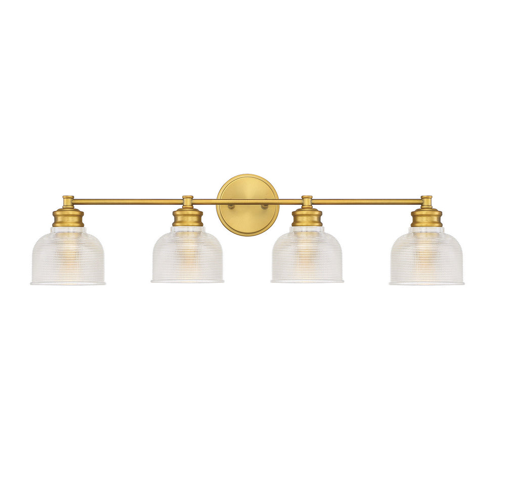 Meridian - Four Light Bathroom Vanity Light - Mbath - Natural Brass- Union Lighting Luminaires Decor