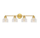 Meridian - Four Light Bathroom Vanity Light - Mbath - Natural Brass- Union Lighting Luminaires Decor