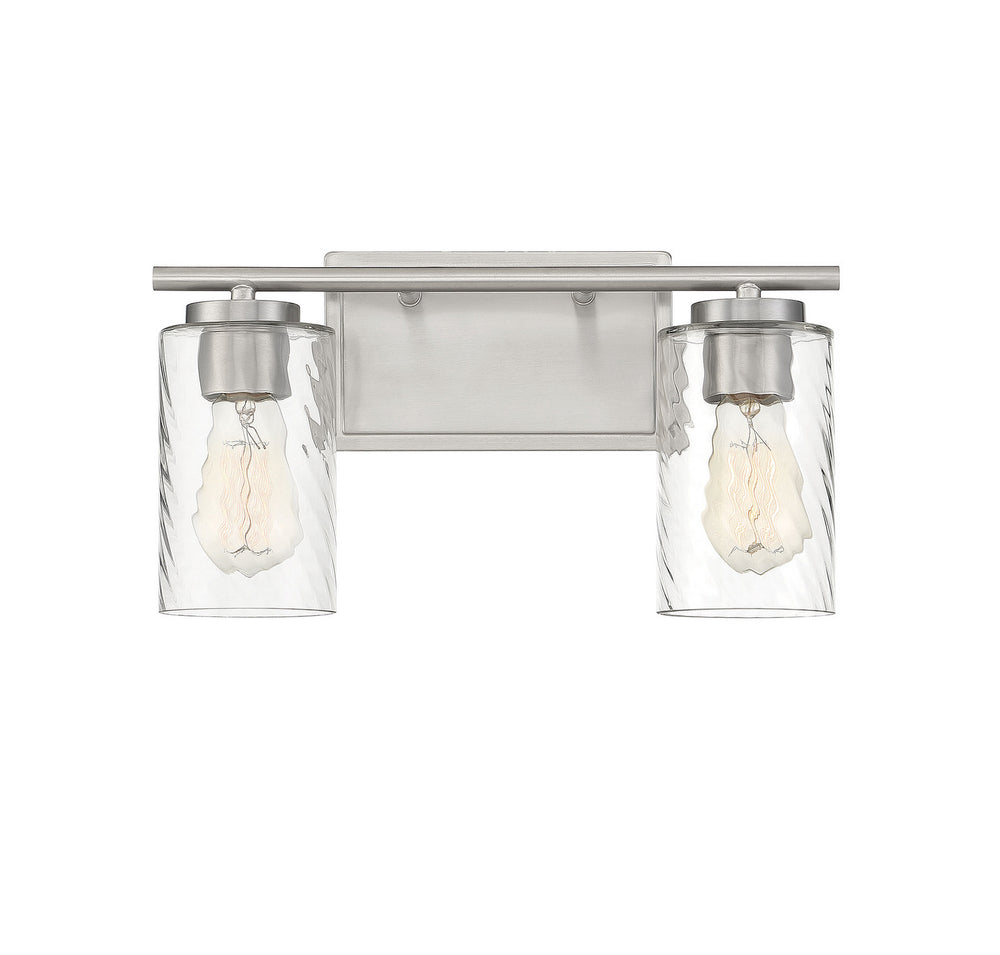 Meridian - Two Light Bathroom Vanity Light - Mbath - Brushed Nickel- Union Lighting Luminaires Decor