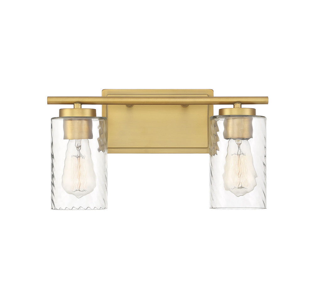 Meridian - Two Light Bathroom Vanity Light - Mbath - Natural Brass- Union Lighting Luminaires Decor