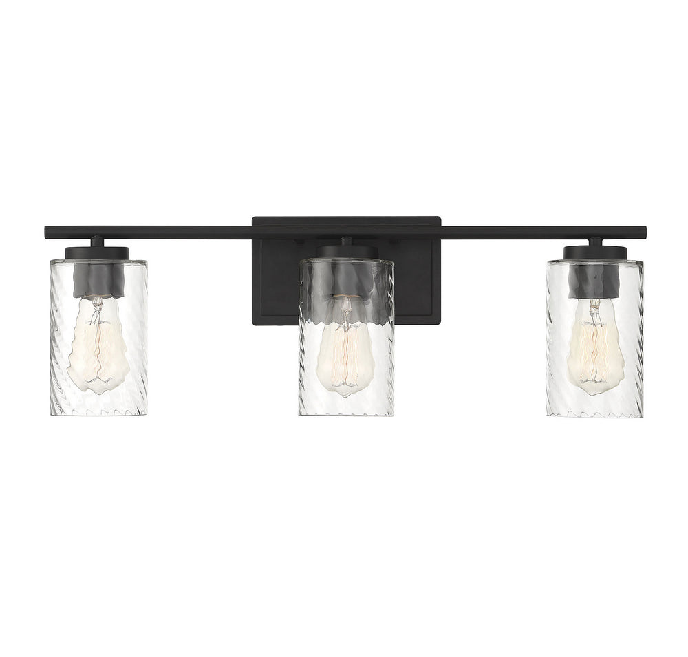 Meridian - Three Light Bathroom Vanity Light - Mbath - Matte Black- Union Lighting Luminaires Decor