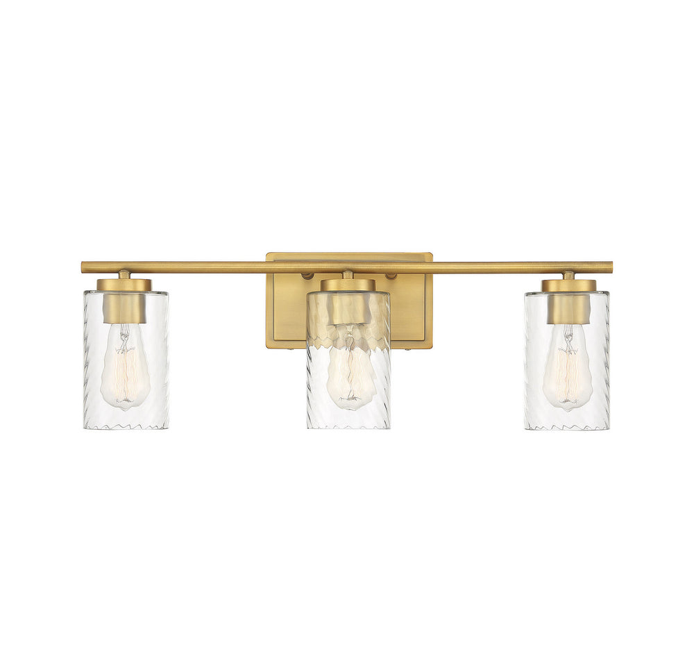 Meridian - Three Light Bathroom Vanity Light - Mbath - Natural Brass- Union Lighting Luminaires Decor