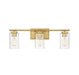 Meridian - Three Light Bathroom Vanity Light - Mbath - Natural Brass- Union Lighting Luminaires Decor