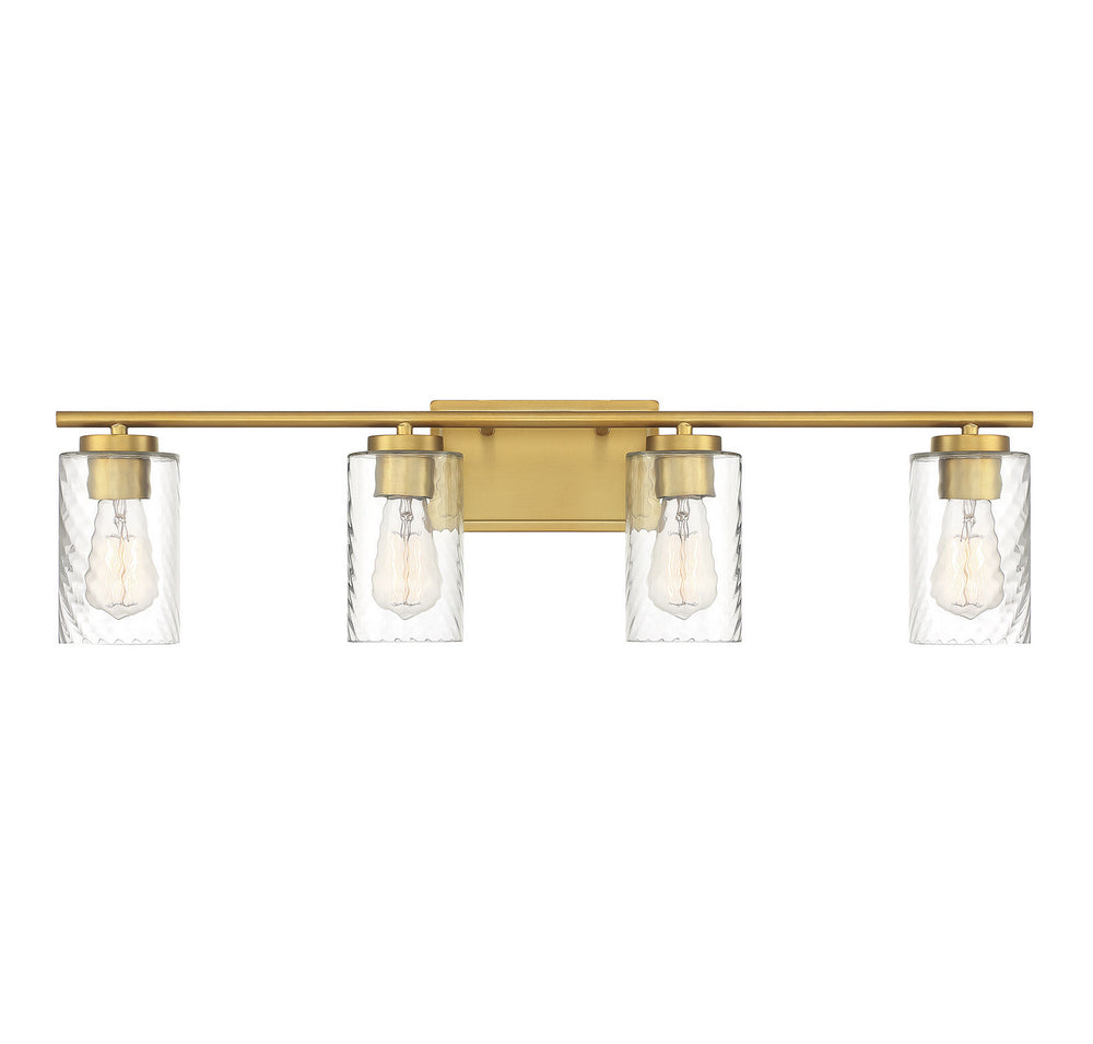 Meridian - Four Light Bathroom Vanity Light - Mbath - Natural Brass- Union Lighting Luminaires Decor