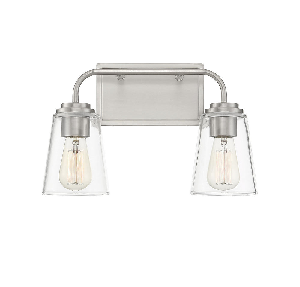 Meridian - Two Light Bathroom Vanity Light - Mbath - Brushed Nickel- Union Lighting Luminaires Decor