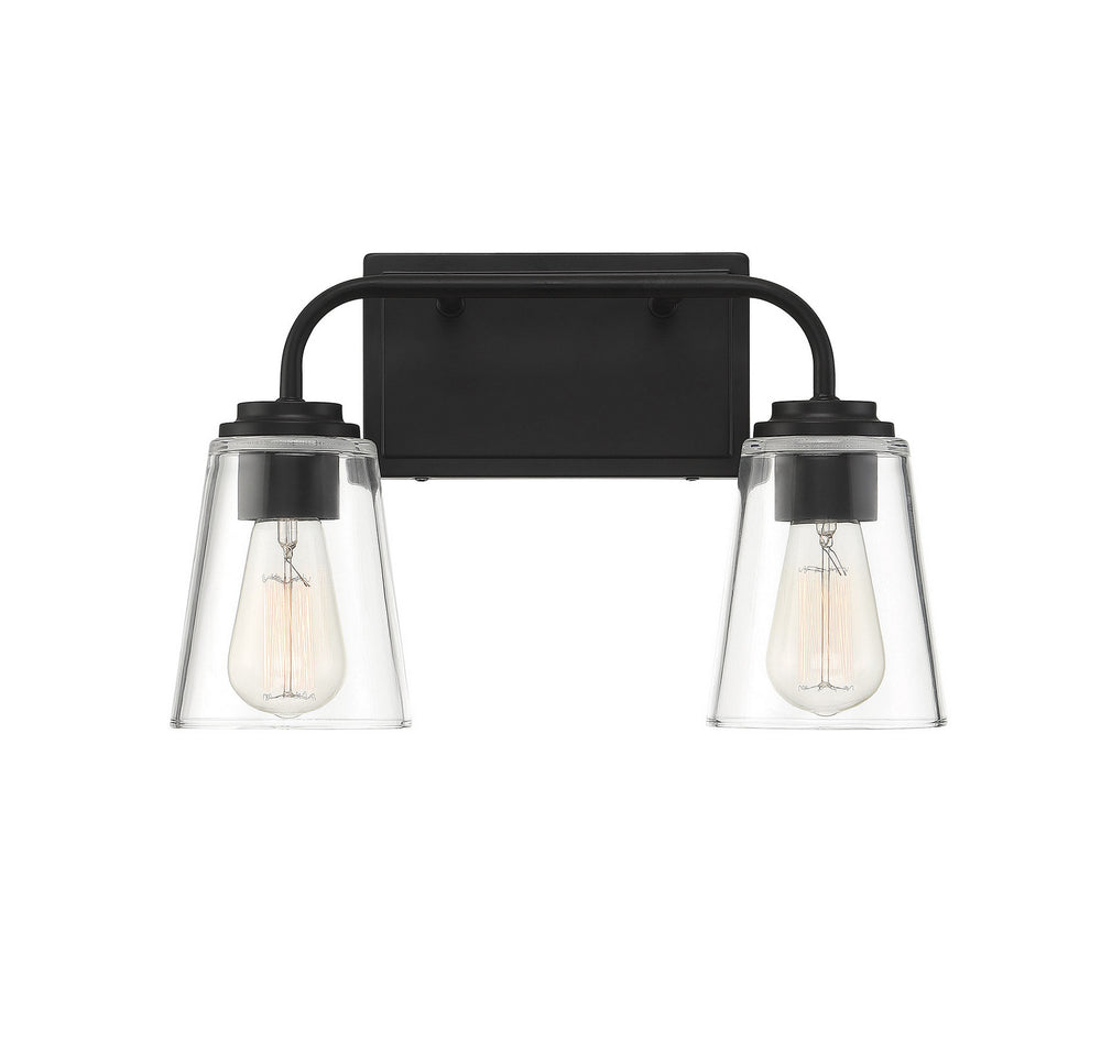 Meridian - Two Light Bathroom Vanity Light - Mbath - Matte Black- Union Lighting Luminaires Decor