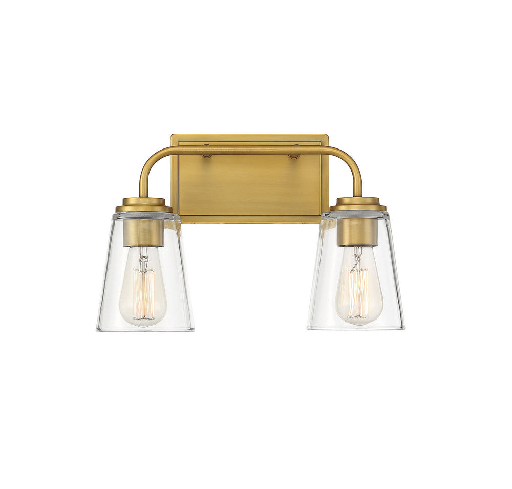 Meridian - Two Light Bathroom Vanity Light - Mbath - Natural Brass- Union Lighting Luminaires Decor