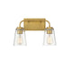 Meridian - Two Light Bathroom Vanity Light - Mbath - Natural Brass- Union Lighting Luminaires Decor