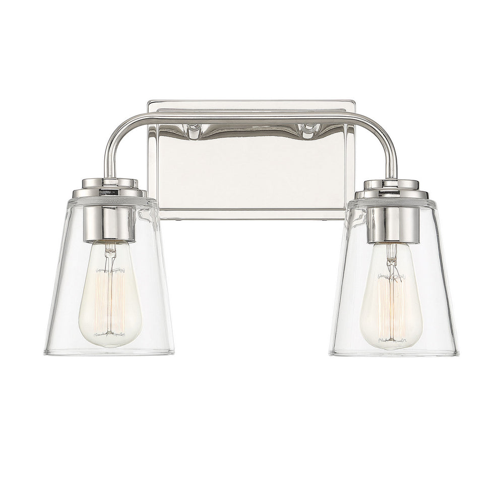 Meridian - Two Light Bathroom Vanity Light - Mbath - Polished Nickel- Union Lighting Luminaires Decor