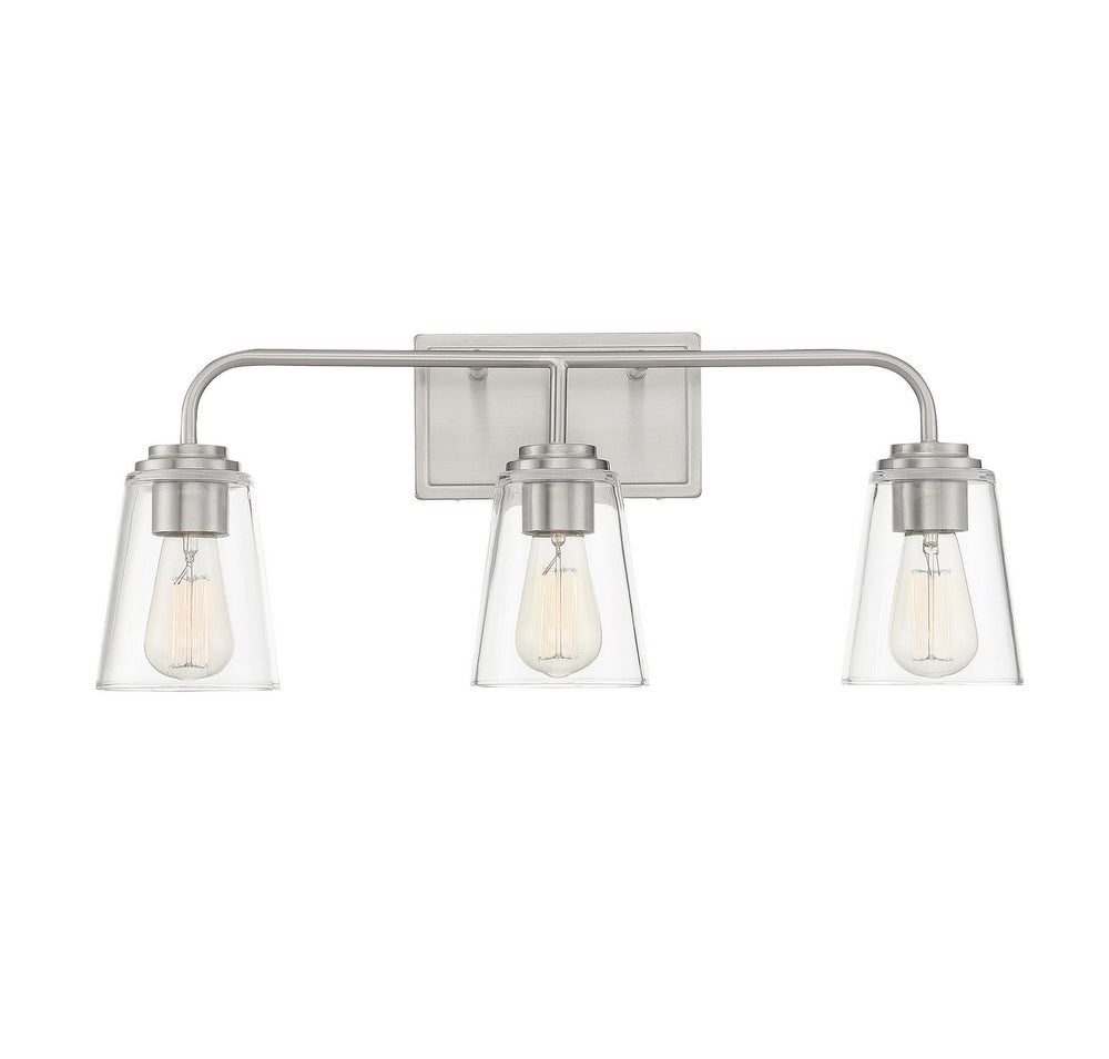 Meridian - Three Light Bathroom Vanity Light - Mbath - Brushed Nickel- Union Lighting Luminaires Decor