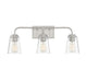 Meridian - Three Light Bathroom Vanity Light - Mbath - Brushed Nickel- Union Lighting Luminaires Decor