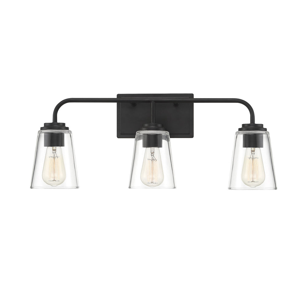 Meridian - Three Light Bathroom Vanity Light - Mbath - Matte Black- Union Lighting Luminaires Decor