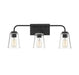 Meridian - Three Light Bathroom Vanity Light - Mbath - Matte Black- Union Lighting Luminaires Decor
