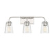Meridian - Three Light Bathroom Vanity Light - Mbath - Polished Nickel- Union Lighting Luminaires Decor