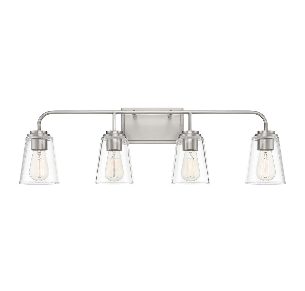 Meridian - Four Light Bathroom Vanity Light - Mbath - Brushed Nickel- Union Lighting Luminaires Decor