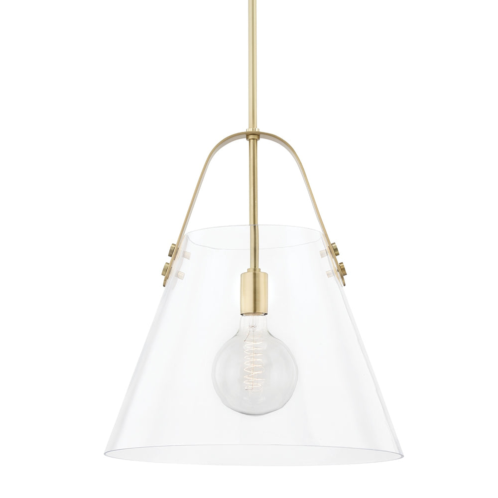 Mitzi Canada - One Light Pendant - Karin - Aged Brass- Union Lighting Luminaires Decor